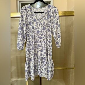 Melrose & Market Floral Blue and White Dress